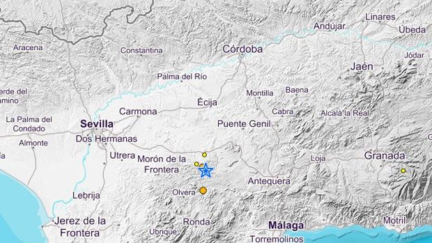 Registrado un terremoto en El Saucejo de magnitud 2,9 grados de en la escala de Richter