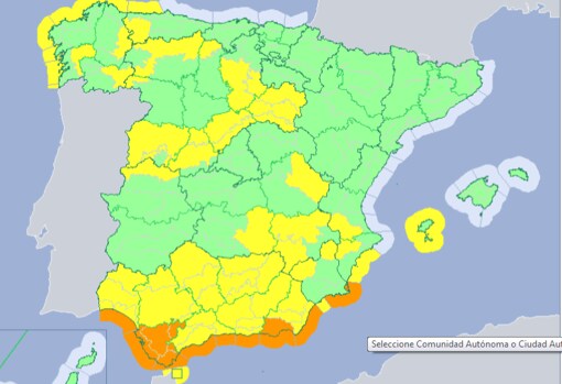 La AEMET eleva el nivel de alerta a naranja en Cádiz