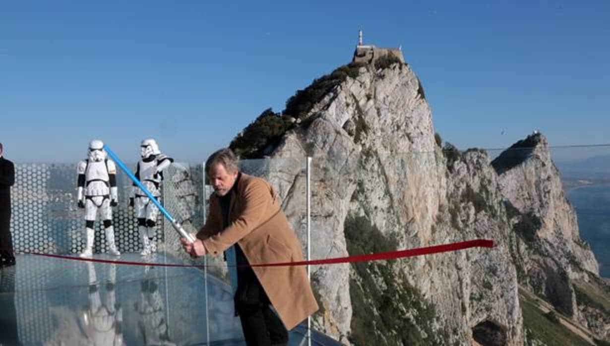 Mark Hamill, el actor que da vida a Luke Skywalker, en el Peñón de Gibraltar.