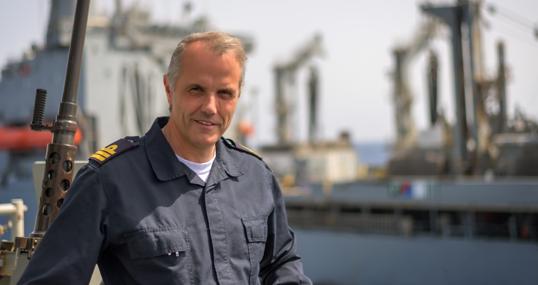 El capitán de fragata Rafael Guerra Soler es el comandante de la fragata ‘Santa María’.