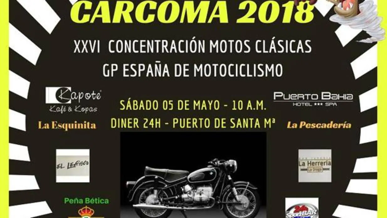Cartel de la concentración de motos clásicas.