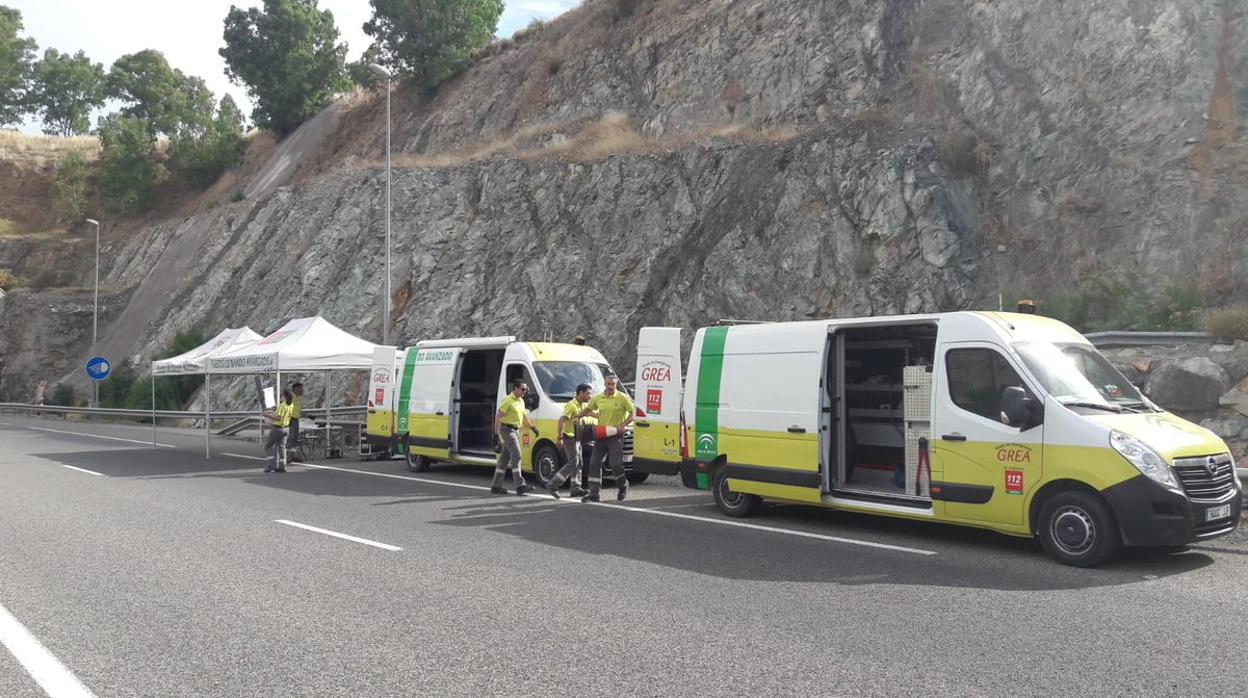 Esta mañana se ha realizado un simulacro de accidente en el túnel de la Media Fanega, en El Garrobo