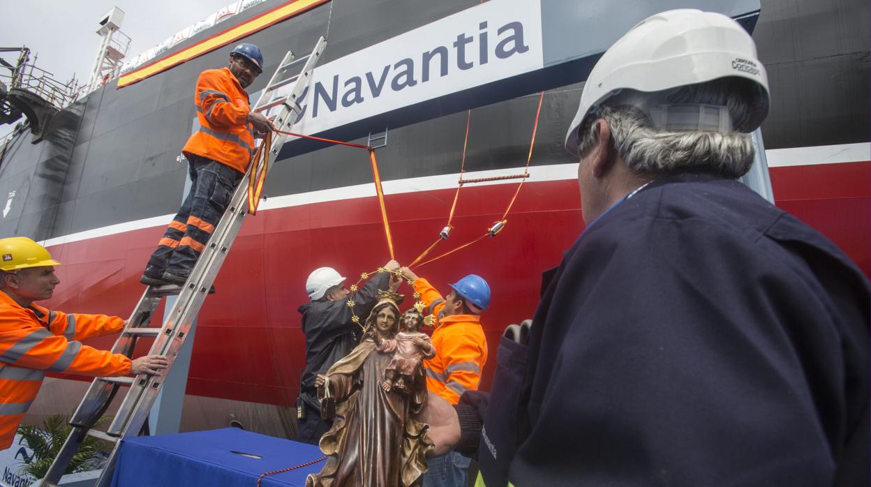 Acto de entrega del 'Monte Udala' el pasado marzo en el astillero de Puerto Real