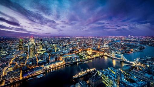 Vista de Londres durante la noche