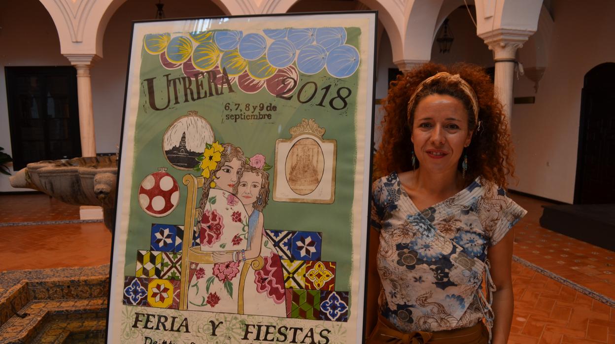Marta Navarro ha creado el cartel de la Feria de Utrera utilizando una original técnica