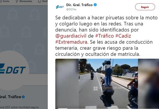 Vídeo: Temerarias piruetas sobre la moto en la carretera de Valdelagrana, en El Puerto