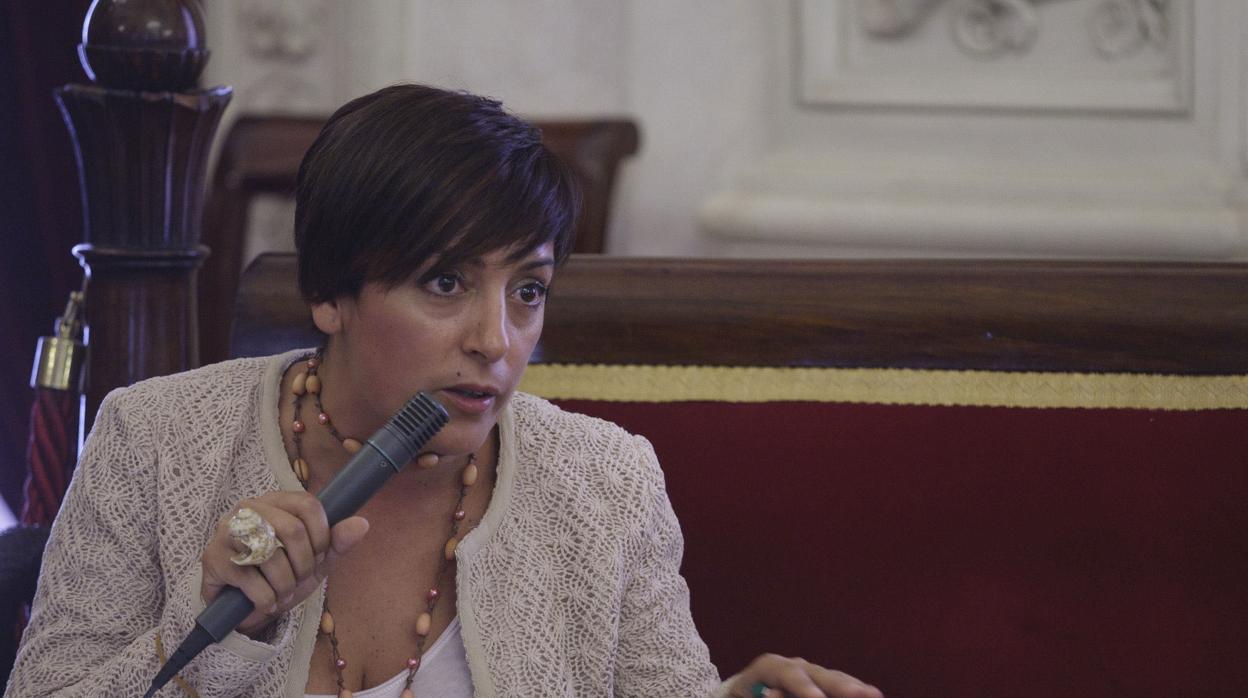 Marta Meléndez, en un pleno cuando aún era concejal del Ayuntamiento.