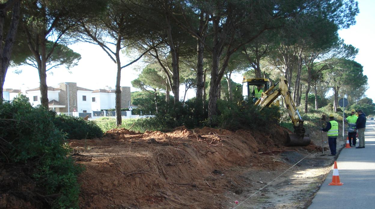 Obras en la zona de Molino Viejo.