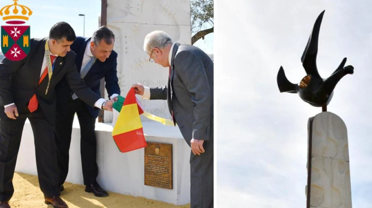Tomares inaugura un monumento que señala el kilómetro cero del Cordel Triana-Villamanrique