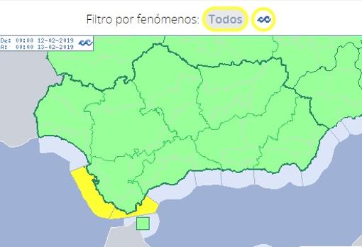 El tiempo en Cádiz: Alerta amarilla en el litoral de Cádiz para el martes y el miércoles