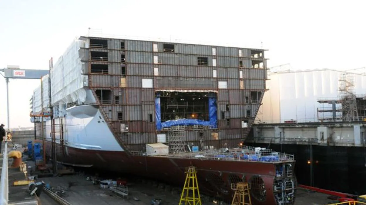 Construcción de un crucero en el astillero galo de Chantiers de l’Atlantique