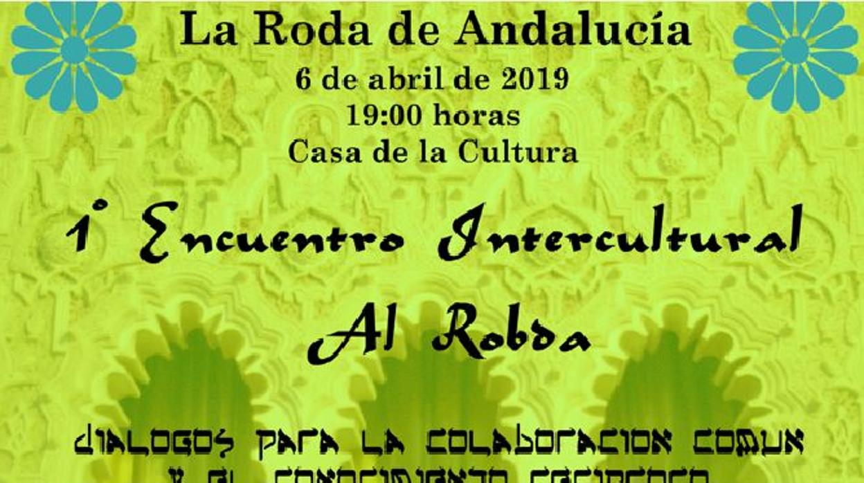 Cartel anunciador del I Encuentro Intercultural «Al Robda» que se celebra en La Roda este sábado