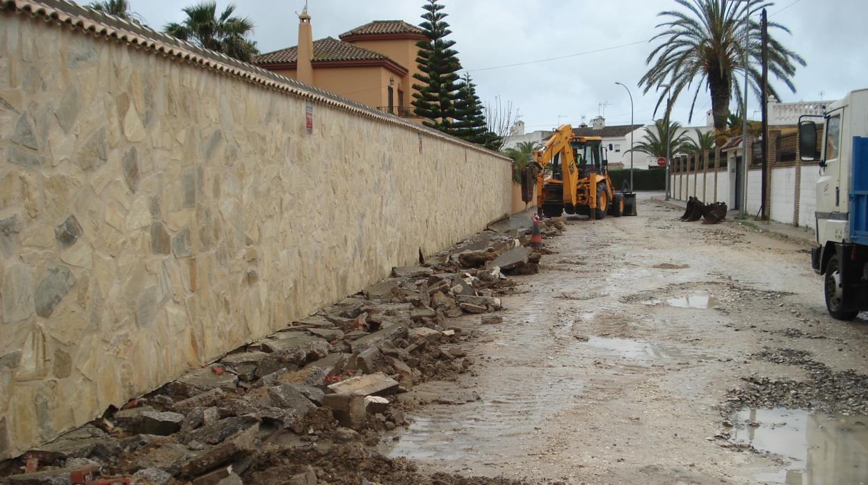 Trabajos para la urbanización de vías.