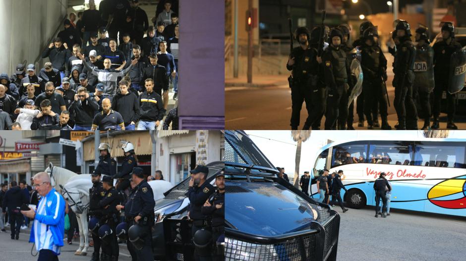 Así fue el fuerte dispositivo policial del Cádiz-Málaga