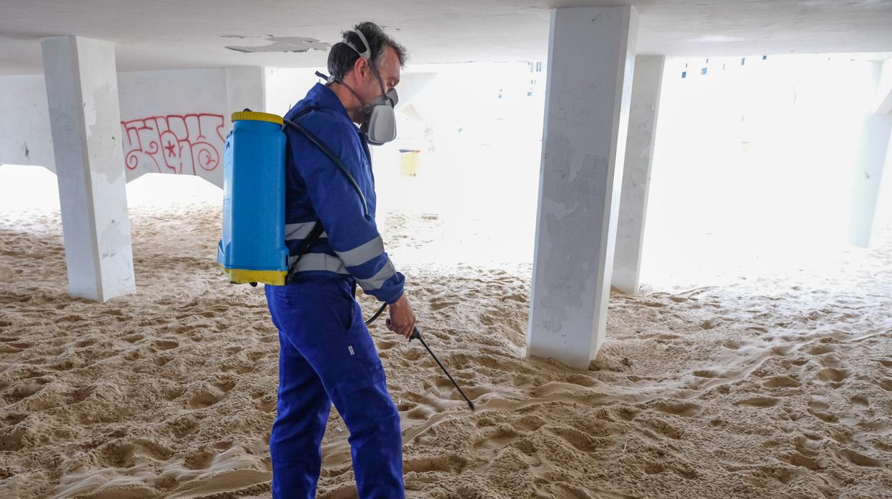 El Ayuntamiento limpia al fin los bajos del Balneario de La Palma