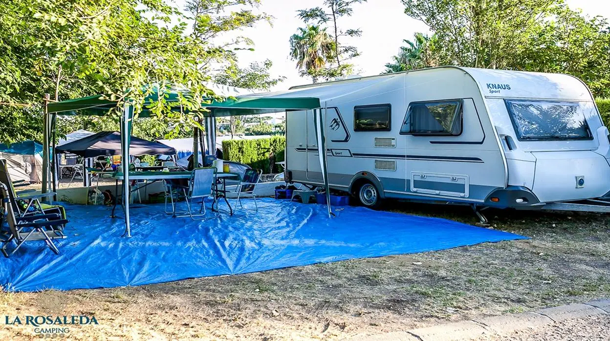 Zona de acampada del camping de la provincia de Cádiz La Rosaleda.