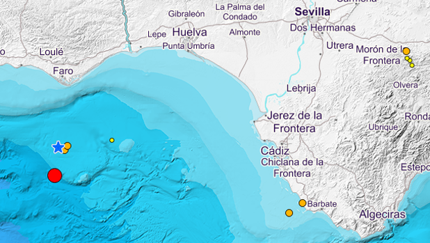 Registrados cinco terremotos de baja intensidad en el Golfo de Cádiz en apenas 24 horas