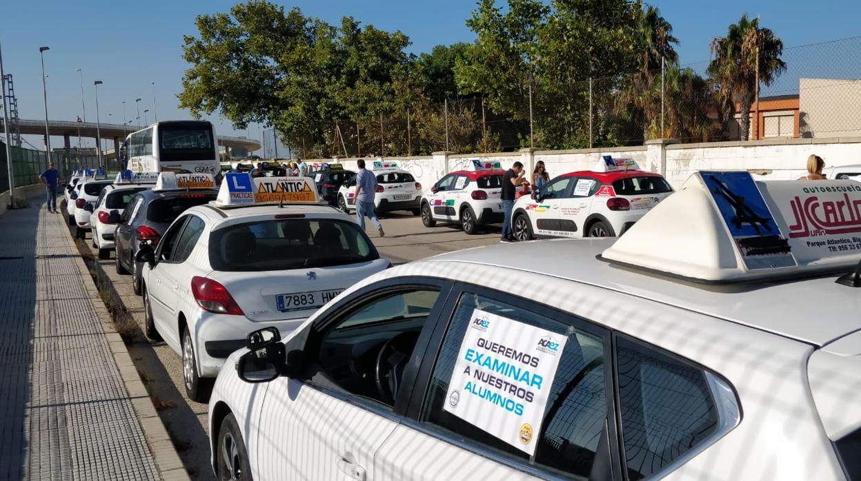 Protestas de los taxistas en Cádiz.