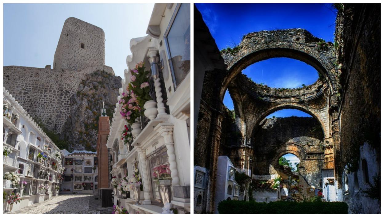 Cementerio de Villaluenga del Rosario (derecha) y Olvera (izquierda)