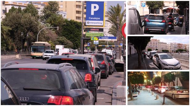 El caos de tráfico colapsa el casco histórico de Cádiz