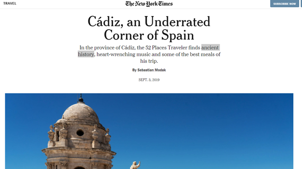 El New York Times vuelve a centrar sus ojos en Cádiz