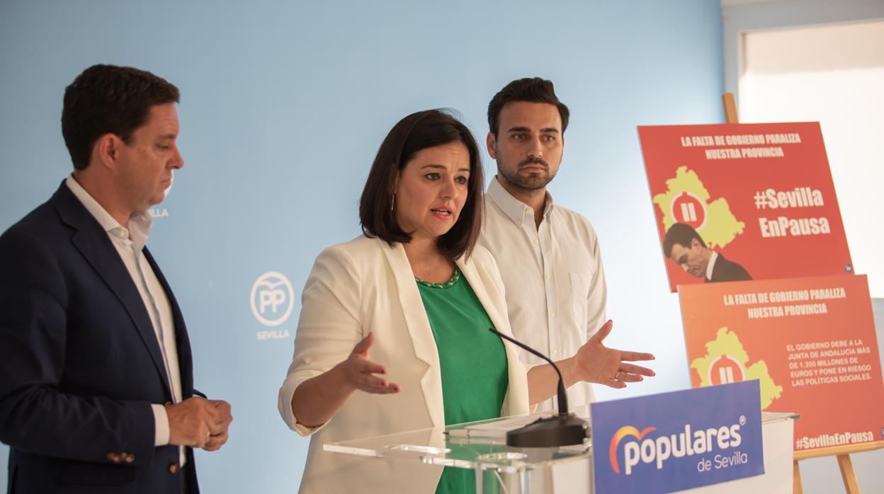 La presidenta provincial del PP, Virginia Pérez, en un reciente acto del partido