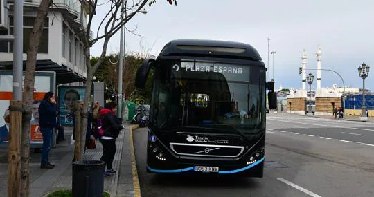 Autobús híbrido en pruebas el pasado mes de enero.