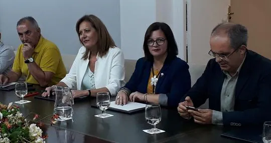 Los alcaldes de Pedrera, Osuna, Marchena y Arahal durante la reunión