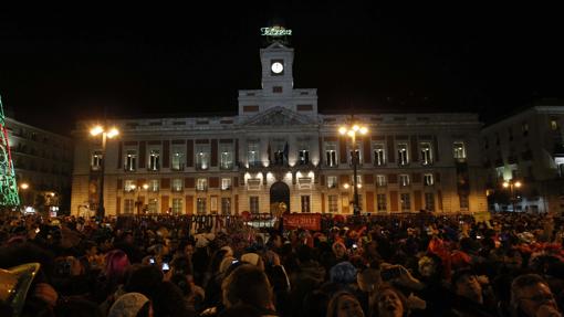 Nochevieja en la Puerta del Sol.