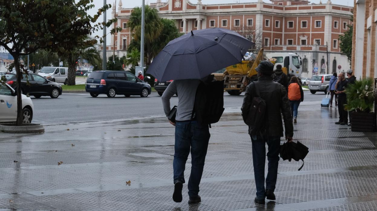 Imagen de archivo de lluvias en Cádiz.