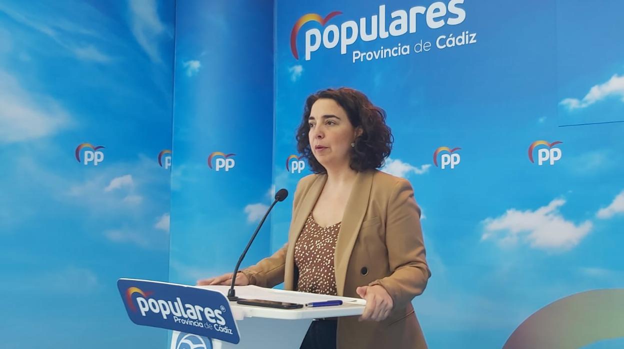 Carmen Sánchez durante una comparecencia de prensa