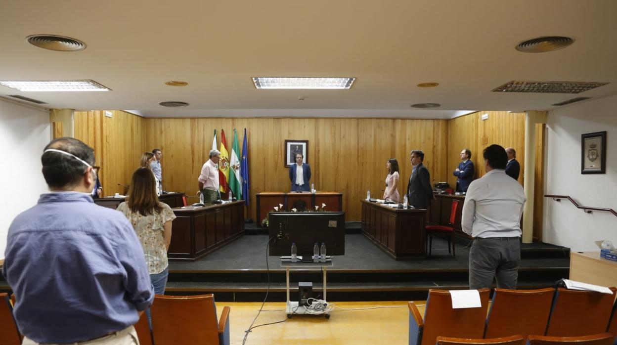 Minuto de silencio antes de la celebración del pleno en el Ayuntamiento de Mairena del Aljarafe