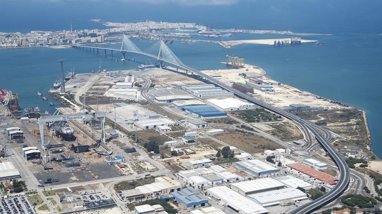 Vista aérea de la ciudad de Cádiz.