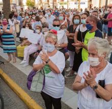 Vecinas de Trebujena durante la movilización.