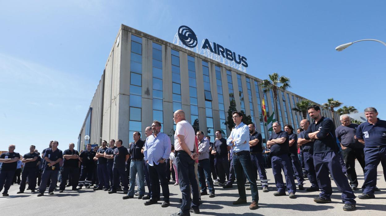 Manifestación de Airbus en Cádiz el día de la huelga