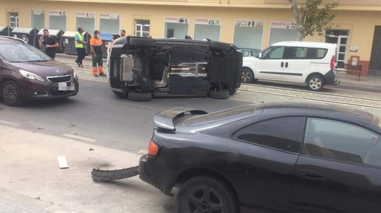 Resultado del accidente en la Alameda de Solano en Chiclana