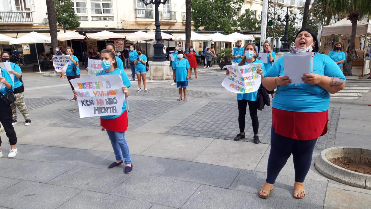 Mujeres de Las Desamparadas, en una protesta en San Juan de Dios.