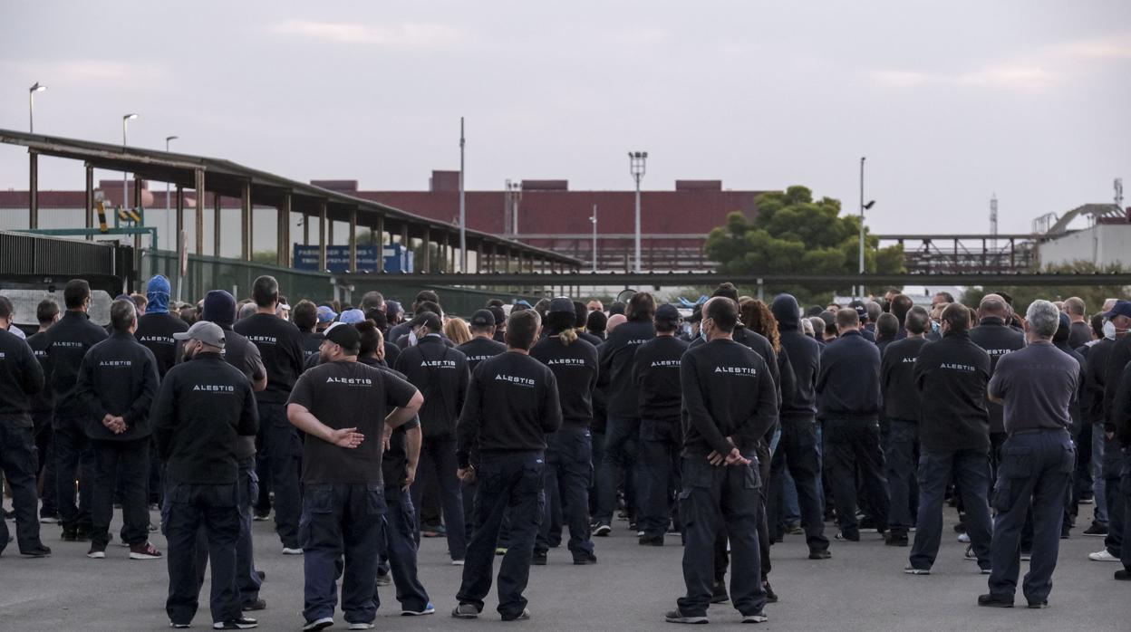 Asamblea celebrada este lunes en la factoría de Alestis de Puerto Real