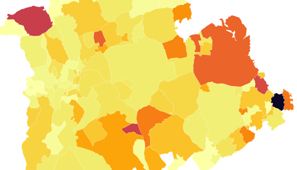 Tres nuevos pueblos superan la incidencia acumulada de los mil casos por cada cien mil habitantes por Covid
