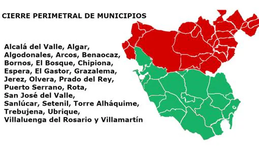 Estos son los municipios de la provincia de Cádiz que quedan cerrados como medida contra el coronavirus