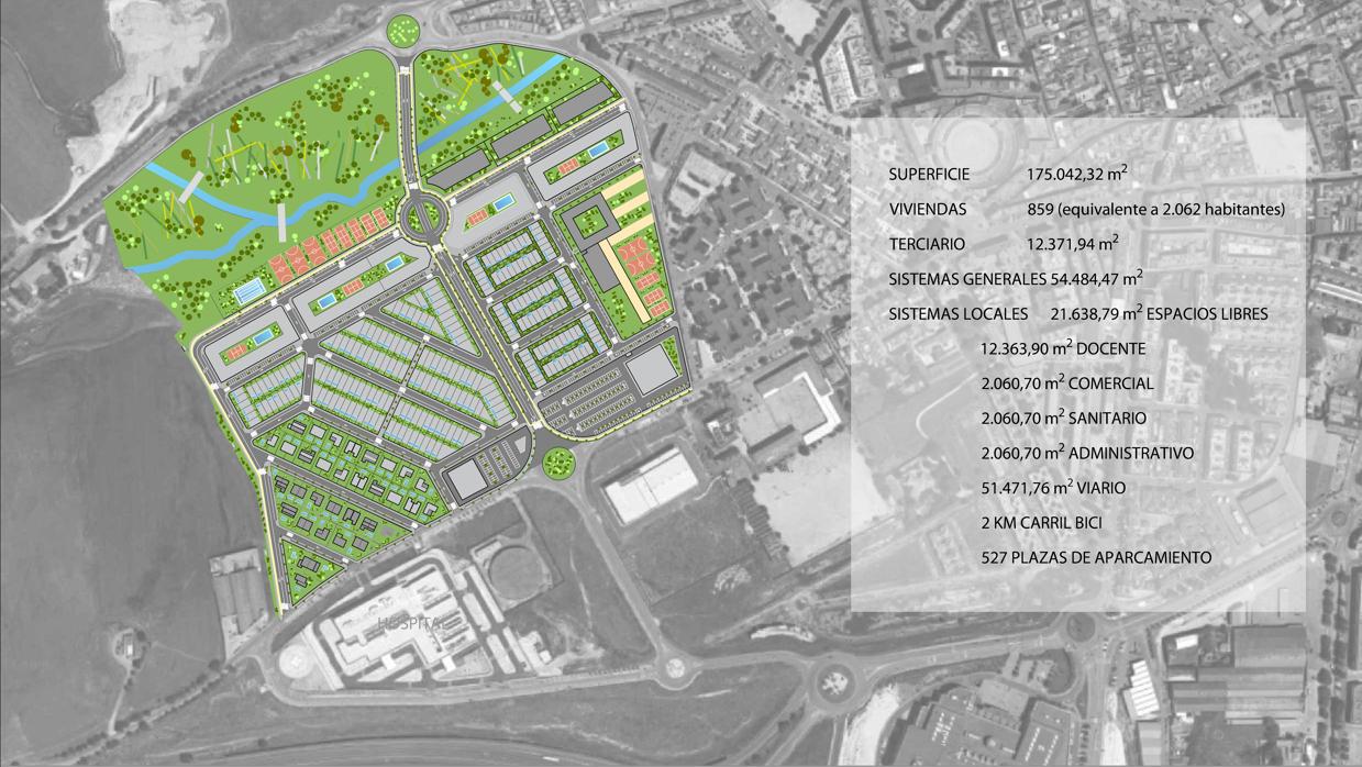 Plano de la actuación urbanística aprobada para construir un nuevo barrio en Écija