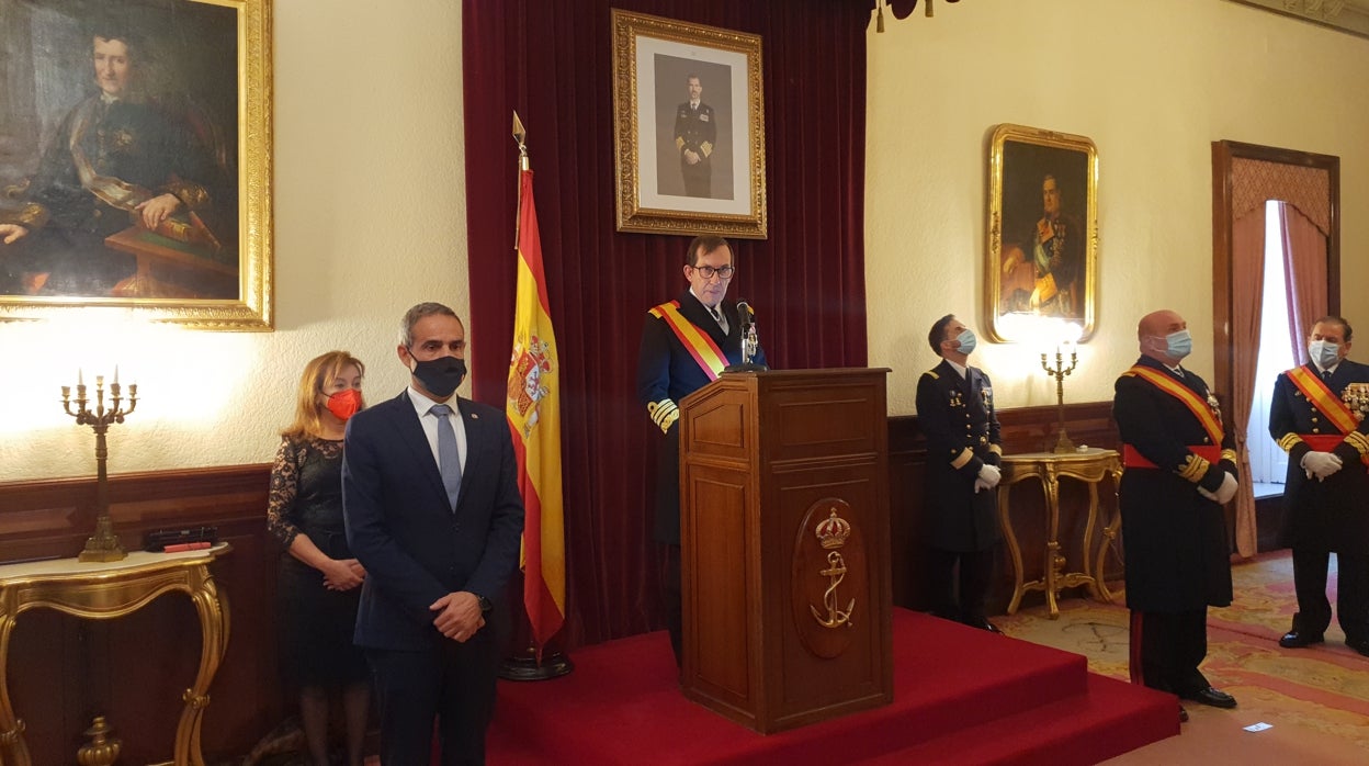 El Almirante de la Flota, Antonio Martorell Lacave, pronuncia su alocución en el Salón del Trono