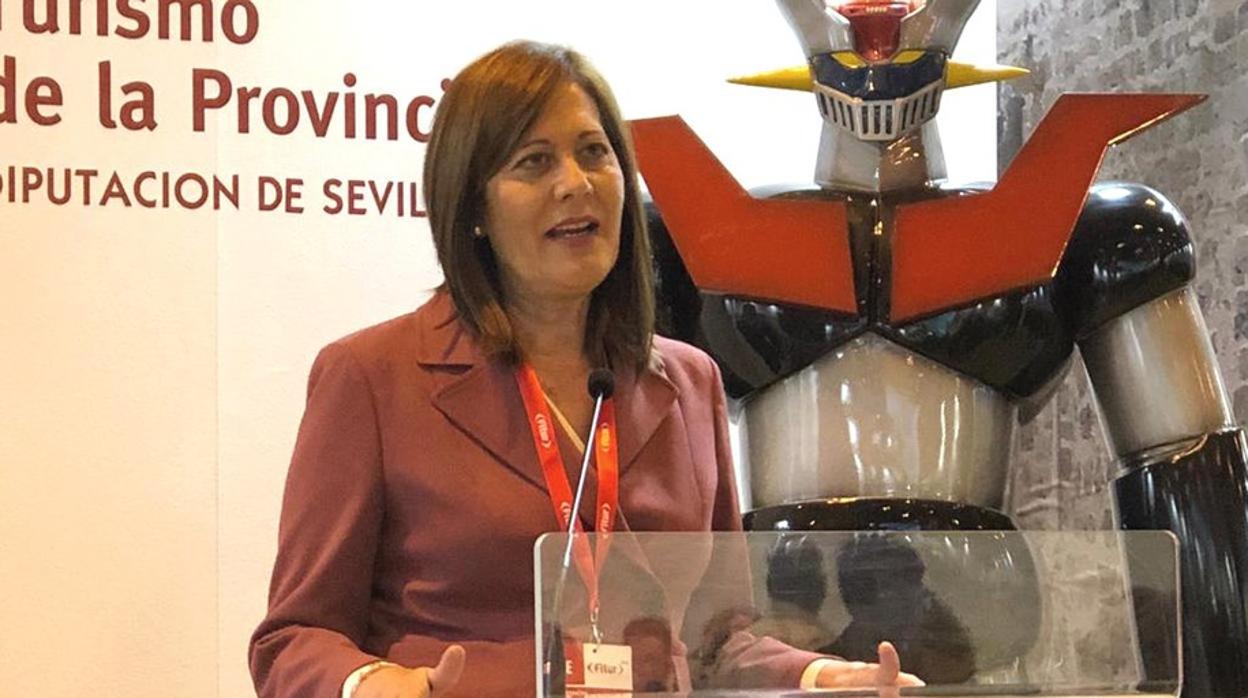 Rosario Andújar, alcaldesa de Osuna en Fitur en la edición de 2018