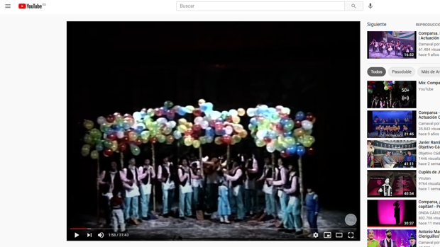 El Concurso del Carnaval de Cádiz desde 1982, a través de Youtube