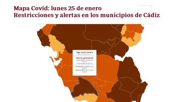 Mapa Covid: Consulta la incidencia y restricciones en los 45 municipios de Cádiz