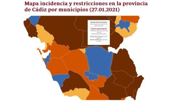 Mapa Covid: Consulta la incidencia y restricciones en los 45 municipios de Cádiz