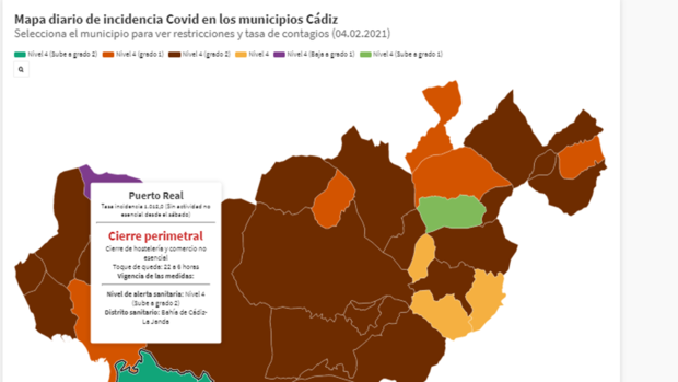 Mapa Covid: Puerto Real cerrará bares y comercios: así serán las medidas en los 45 municipios de Cádiz desde el sábado