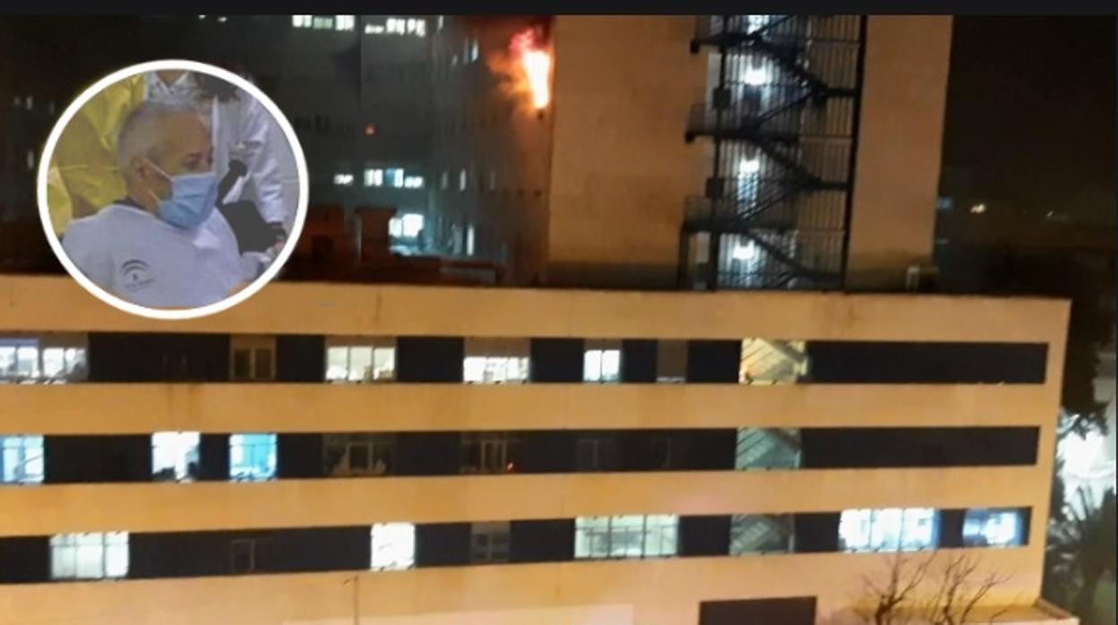 El fuego se originó en la sexta planta del hospital.