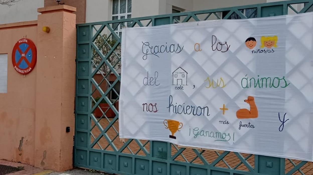 El mensaje que se puede leer en el centro AFA Vitae de San Fernando.