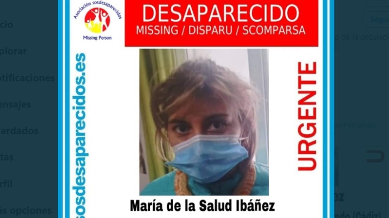 Se busca a María Salud Ibáñez, desaparecida en San Fernando